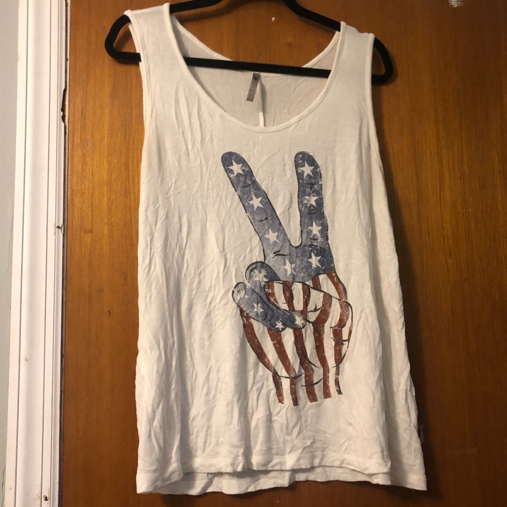 American Flag Peace Sign Tank Top